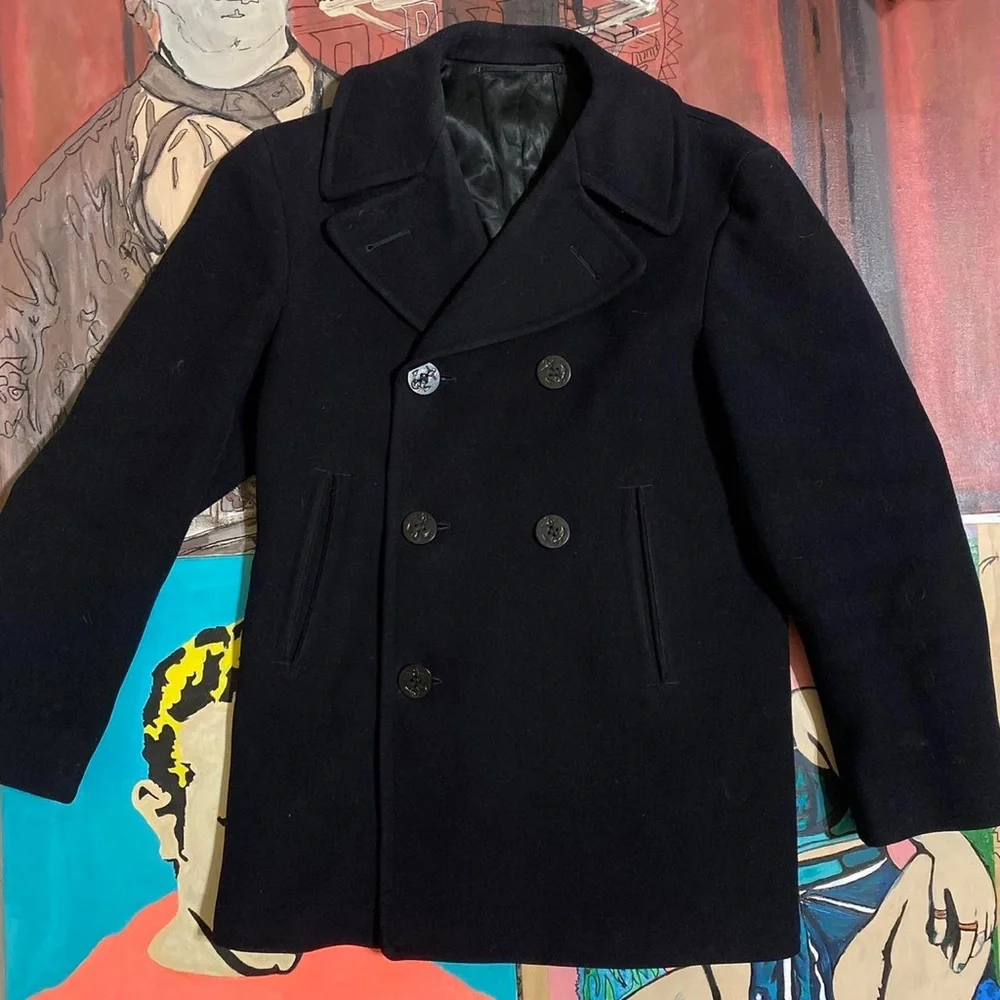 Vintage Navy Wool Peacoat - Picture 1 of 4